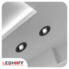 3x Oprawa podtynkowa LED sufitowa LAMPA 3 barwy światła 7W SPOT okrągła czarne oczko do zabudowy 560 lm otwór montażowy