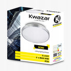 Lampa sufitowa plafon natynkowy okrągły 34cm do LED 2 x E27 chrom oprawa oświetleniowa, biało-srebrna, bez żarówek