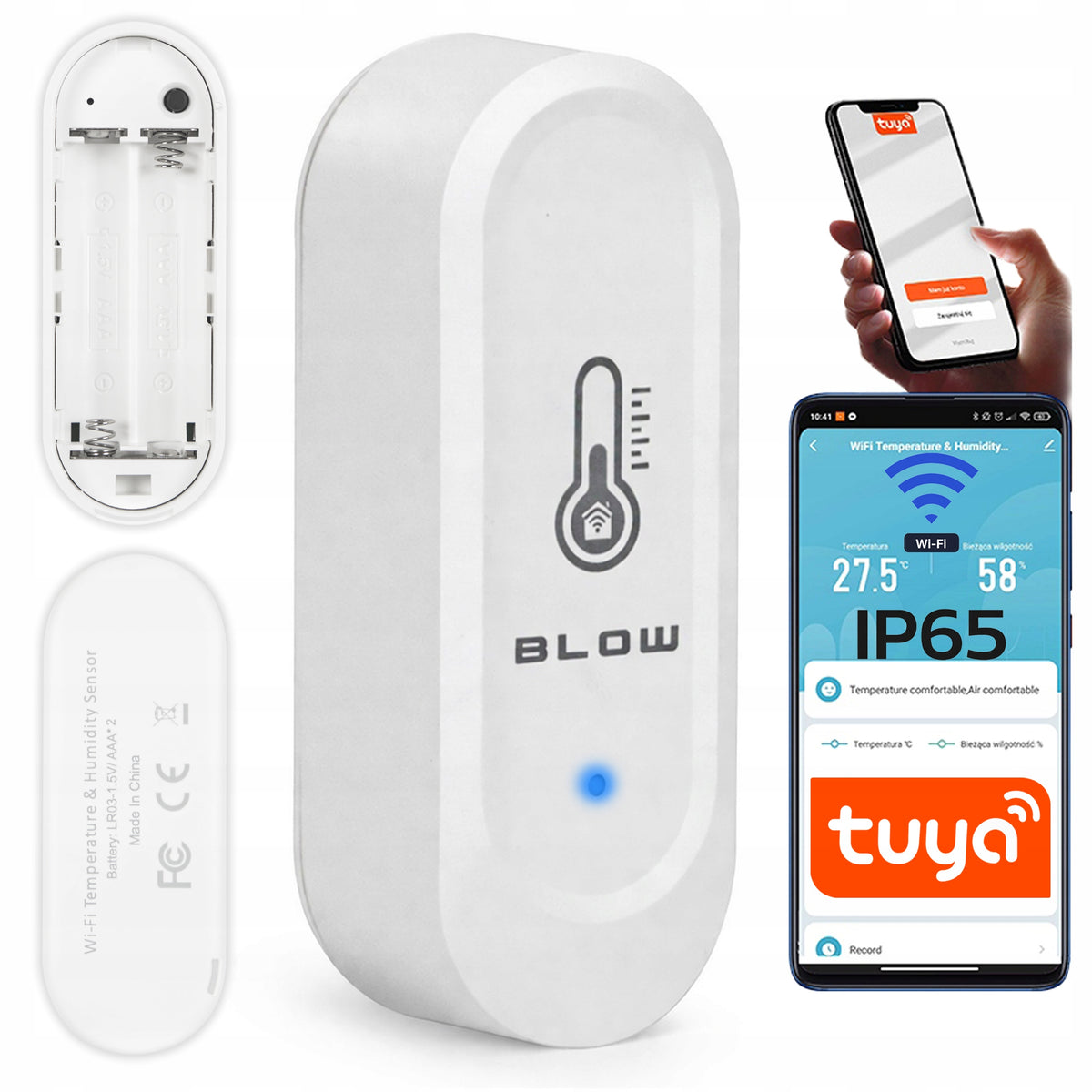 Czujnik temperatury wilgotności IP65 zewnętrzny wifi tuya termometr smart higrometr wilgotnościomierz, monitoring