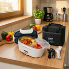 Elektryczny lunch BOX pojemnik termos obiadowy 230V 12V 24V + torba termo podgrzewacz jedzenia do auta i pracy