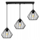 LAMPA WISZĄCA SUFITOWA ŻYRANDOL BRYLANT LED Czarna Metalowa 3xE27 LOFT oświetlenie do salonu jadalni kuchni