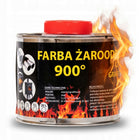 Lakier żaroodporny czarny MAT do kominka pieca grilla tłumików 0,5 L 800°C farba akrylowa antykorozyjna grafitowa