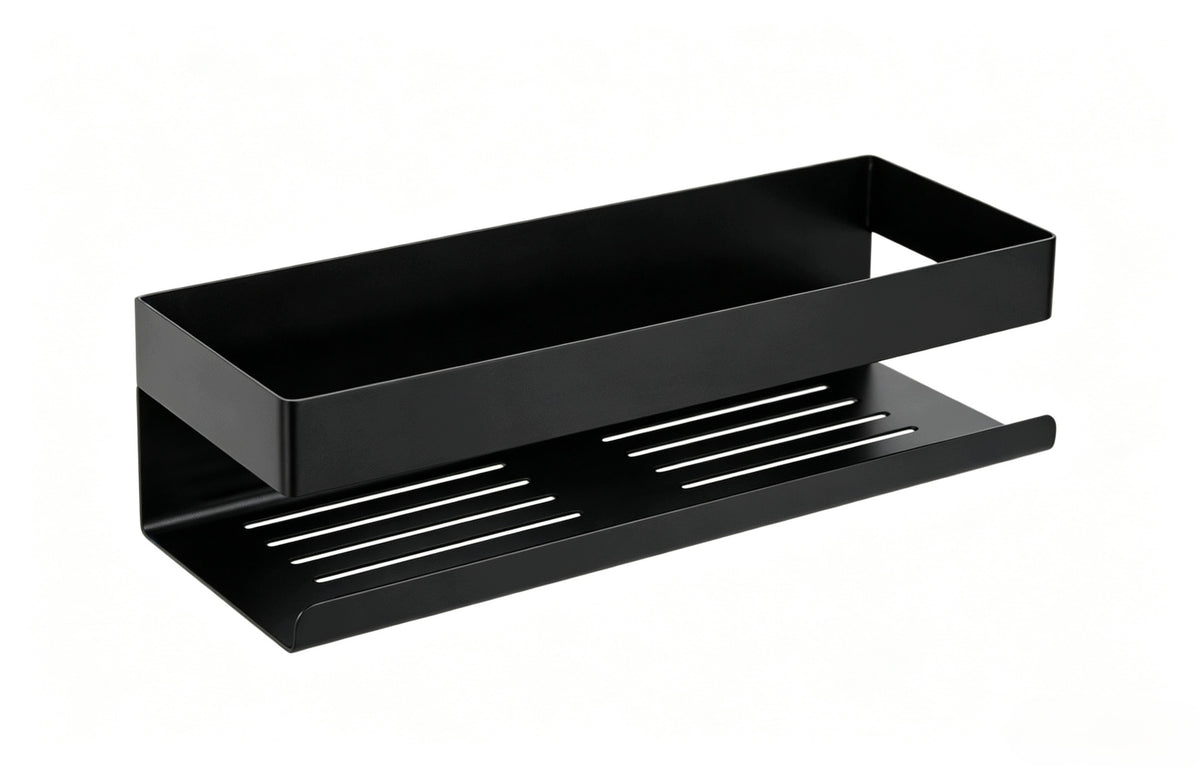 Półka łazienkowa naścienna Royal Artisan czarna stal nierdzewna 30x10x8 cm czarny