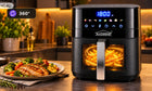 Frytkownica beztłuszczowa AIR fryer 2000W 6l airdweller 8 programów czarna 2000 w czarny