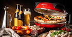 Piec do pizzy ariete 909 kamień 400°C + NÓŻ do pizzy + ebook 0 l 1200 w czerwony