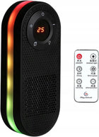 Mocna farelka elektryczna ceramiczna grzejnik termowentylator z pilotem RGB czarny