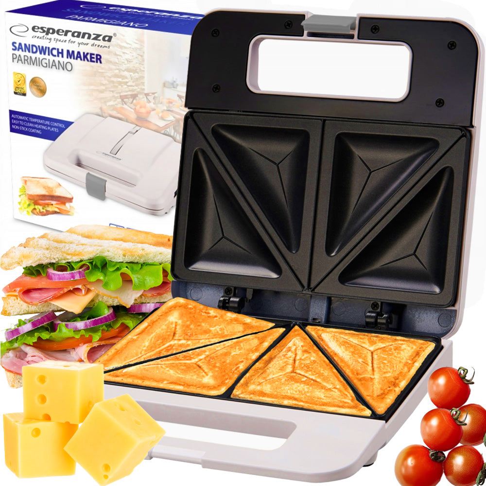 Opiekacz do kanapek toster sandwich grzanki omlety tosty francuskie 1000W nominalna biały