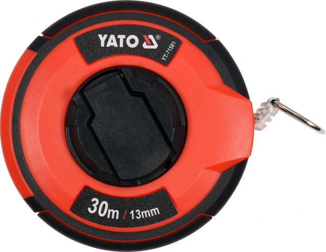Taśma miernicza stalowa 30 M x 13mm nylon ABS yato miarka do pomiarów odległości, prac remontowych i budowlanych