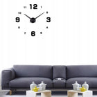 Zegar ścienny 3D nowoczesny przyklejany na ścianę czarny XXL 130 CM DIY czasomierz analogowy, cyfry arabskie, zasilanie