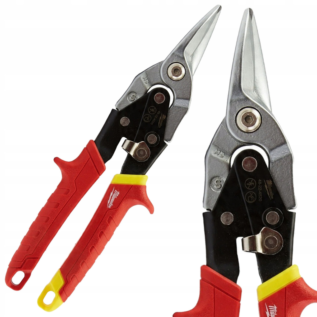 Nożyce do Cięcia Prostego Milwaukee do blachy stalowe ostrza ręczne nożyczki metalowe, hartowane szczęki, długość 260 mm