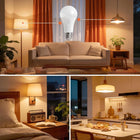 Żarówki LED 2 SZT E27 ładowalne USB pilot regulacja jasności kolor lampy do domu, ciepłe białe 380 lm, 9 w