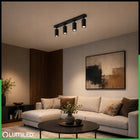 Lampa LED Sufitowa spot tuba Reflektor Oprawa Halogenowa 4x GU10 Oprawa biała aluminiowa natynkowa 120 cm bez żarówek