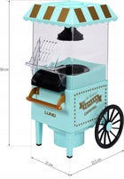 Maszyna do popcornu bez tłuszczu lund retro 1200W prażarka kukurydzy, urządzenie kuchenne, miarka na ziarna, zielona
