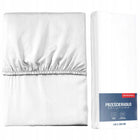 Prześcieradło mikrosatyna z gumką 160x200 białe na materac do 25 cm, poliestrowe, certyfikat oeko-tex Standard 100