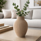 Wazon dekoracyjny nietłukący nowoczesny skandi boho modern beżowy 18 CM ozdoba do salonu, na stół lub komodę, z
