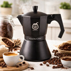 Kawiarka Zaparzacz do Kawy Gaz Indukcja 6 Filiżanek Espresso aluminiowa czarna moka 300 ml do parzenia małej czarnej