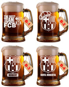 Duży KUFEL DO PIWA KIBICA FC BARCELONA + Grawer Twojego IMIENIA Prezent LUX pokal ze szkła 660 ml, można myć w zmywarce