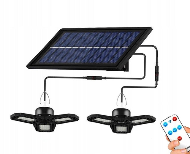 Lampa wisząca lampa solarna 6 -punkty światła zintegrowane źródło LED żyrandol sufitowy czarny klasa energetyczna a