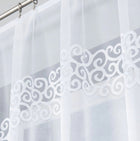 Gotowe firanki do kuchni łazienki firana żakardowa krótka 250x90 cm DANIELA biała dekoracja okienna mocowana na żabki