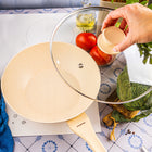 Patelnia WOK 28 cm z Pokrywką Kremowa Indukcja GAZ Non-Stick Klausberg 7991 marmurowa powłoka, do dań azjatyckich