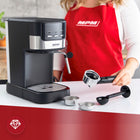Ekspres do kawy ciśnieniowy kolbowy MPM MKW-13M mielona, espresso, americano, czarna, 15 bar, zbiornik 1,2 l, 1100 w