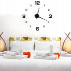 Zegar ścienny 3D nowoczesny przyklejany na ścianę czarny XXL 130 CM DIY czasomierz analogowy, cyfry arabskie, zasilanie