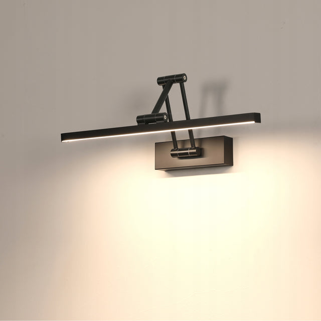 Kinkiet LED łazienkowy, lampa ścienna, czarny, nowoczesny, do łazienki, 4500K, 9W oprawa metalowa, zintegrowane źródło światła, 1 punkt