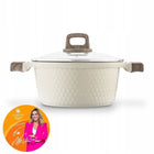 Garnek indukcja Ceramiczny GAZ solidny Kremowy Konighoffer Rosti 24cm 4l naczynie aluminiowe do zup i potraw