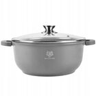 GARNEK DUŻY 6,5L INDUKCJA GAZ GARNEK MARMURKOWY DO PIEKARNIKA GARNKI rondel aluminiowy, powłoka granitowa, średnica 28