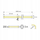 Taśma COB bezpunktowa 320LED/m IP20 11,8W/m 12V DC 5m jedna linia ciepła pasek świetlny do wnętrz, 1140 lm