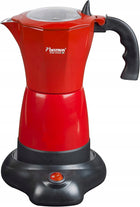 Elektryczna Kawiarka 6F Ekspres Zaparzacz do Kawy Espresso Bestron 180 ml 480 w czerwony aluminium