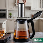 DZBANEK do herbaty SZKLANY ZAPARZACZ stalowy CZAJNIK ŻAROODPORNY 2200ml imbryk, karafka na wodę, napary ziołowe, 2,2 l