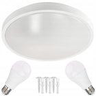 Lampa Sufitowa Plafon LED 2x E27 Okrągły Biały Natynkowy Oprawa Sufitowa do salonu, kuchni i korytarza, na wymienne