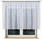 Firana żakardowa ZUZANNA 250x130cm z łukiem w kwiaty (gotowa) firanka biała do salonu, dekoracja okienna na żabki