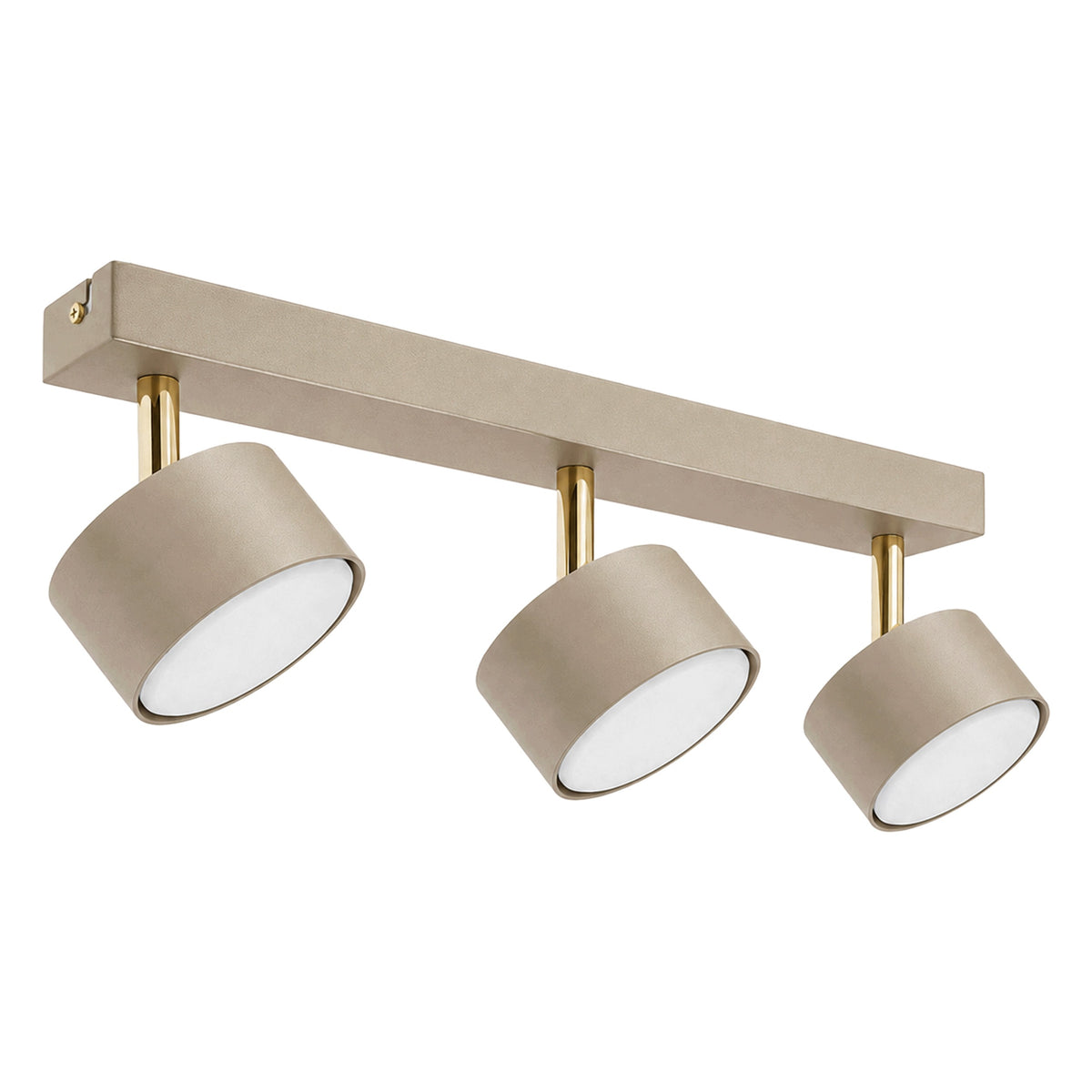 Lampa Sufitowa LED Kinkiet Szyna regulowana 3x GX53 Listwa loft Nowoczesna plafon metalowy beżowy do salonu kuchni