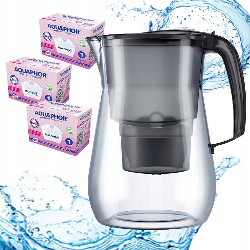 Dzbanek filtrujący do wody Aquaphor Onyx czarny 4.2 l +3 wkłady MG Maxfor brak informacji beżowy/brązowy