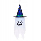 Duch w kapeluszu dekoracja halloween duszek świecący wiszący ozdoba LED straszydło na imprezę tematyczną, aranżacja