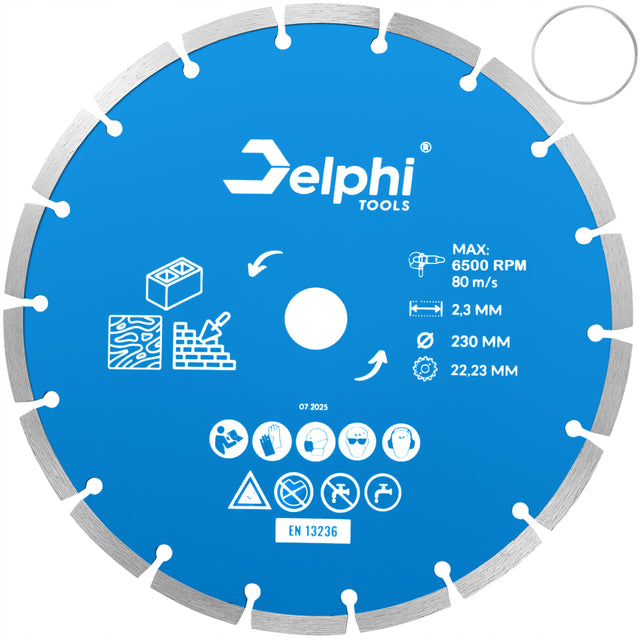 Tarcza do betonu diamentowa 230 mm Delphi PRO do cegły kostki gresu 22,23mm 1 szt.