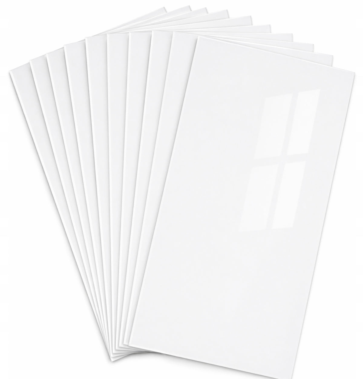 Panel Panele Ścienne ścienny PCV samoprzylepny Dekoracyjny biały 8 szt okładzina gładka, połysk, 30x60 cm, grubość 3 mm