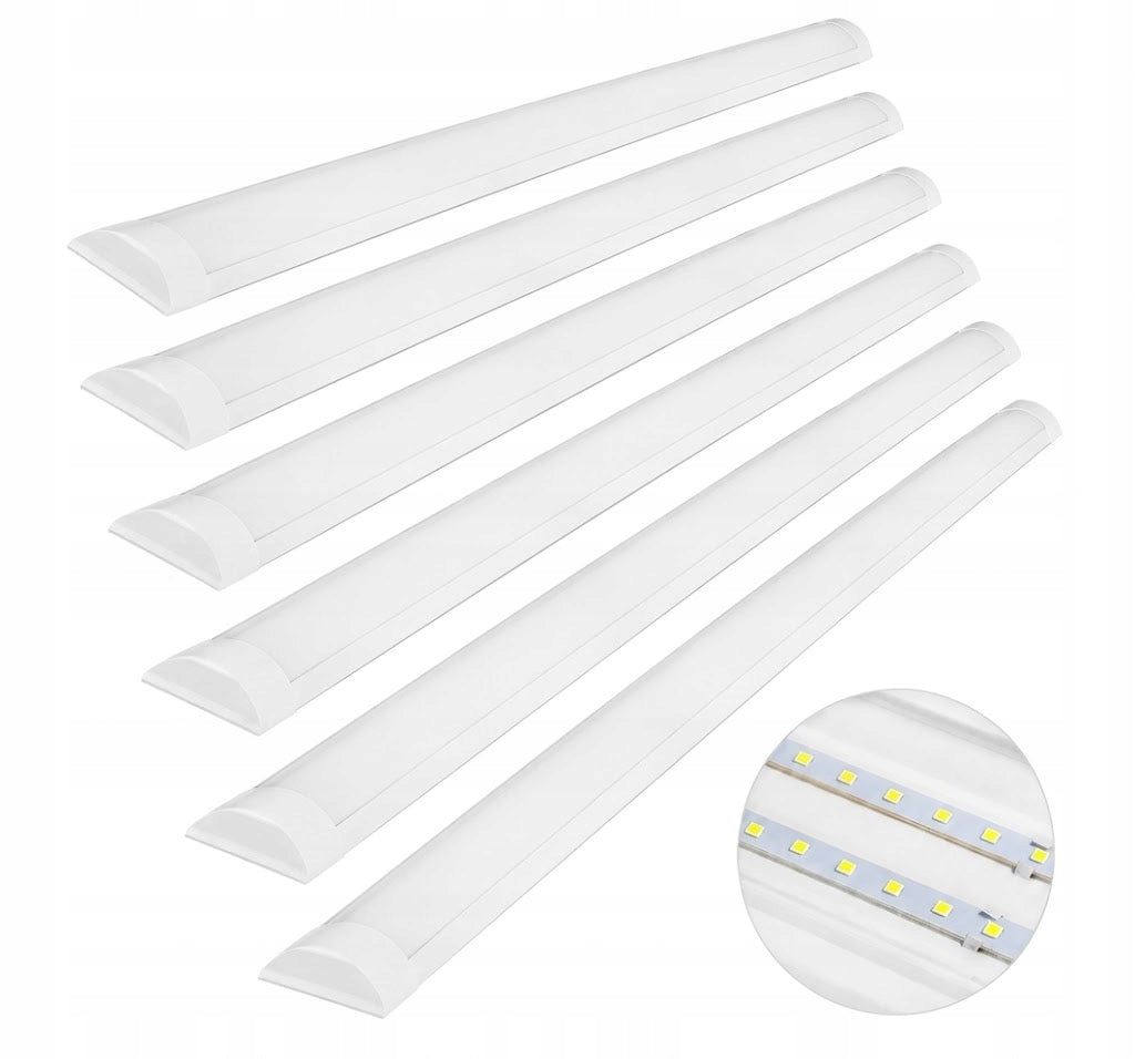 Lampa Natynkowa LED Ledpanele Longa 36W 120 cm 4000K Zestaw 6 sztuk oprawa warsztatowa do garażu i magazynu, biała z