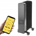 Grzejnik olejowy elektryczny 1500W 7 żeberek czarny wifi tuya termostat LCD kaloryfer do domu, sterowanie zdalne