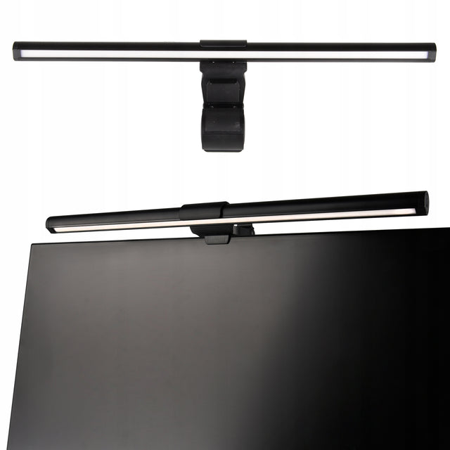 Lampka na monitor LED komputer biurko regulowana dotykowa 3 barwy listwa oświetleniowa do pracy przy ekranie, ściemniana, czarna 41 cm