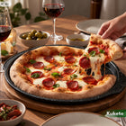 Blacha do pizzy tarty forma do pieczenia nieprzywierająca perforowana duża taca do wypieku z uchwytami, metalowa 29,5 cm