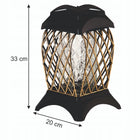 Znicz szklany lampion Ażurowy Złoty 33 cm na Wszystkich Świętych na grób lampka nagrobna LED, dekoracja cmentarna na