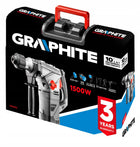 Młot udarowy SDS plus sieciowe graphite 4,5 J 1500 w 230 V młotowiertarka do betonu, kucia i wiercenia, waga 6 kg
