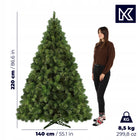 CHOINKA SZTUCZNA JAK ŻYWA 220 cm JODŁA GĘSTA PIĘKNA STABILNA PREMIUM STOJAK 201 - 220 cm zielony