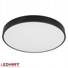 Lampa sufitowa Plafon LED ściemniana 50cm okrągły Czarny pilot panel duży zmienna barwa światła, zintegrowane źródło