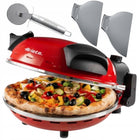 Piec do pizzy ariete 909 kamień 400°C + NÓŻ do pizzy + ebook 0 l 1200 w czerwony