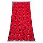 Róże mydlane czerwone flower box 50 sztuk główki z szypułką do bukietów dekoracja wnętrz, ozdoba stołu, upominek dla
