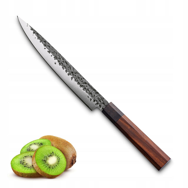 NÓŻ kuchenny twarda stal uniwersalny ostry Starke Pro Toshiro 20cm do krojenia mięsa, warzyw i owoców, ostrze nierdzewne, drewniany uchwyt
